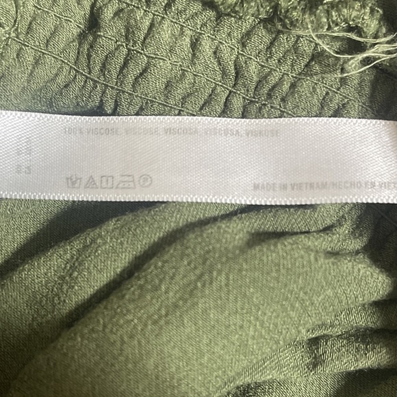 Anthropologie‎ Saturday Sunday Viscose Silky Wideleg Pant Women S Green Hippie - Picture 9 of 10